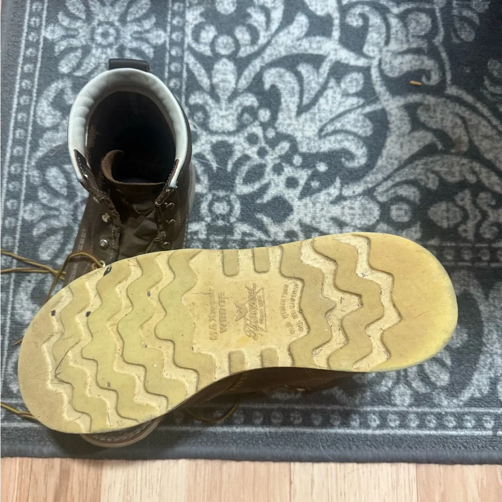 Men's Brown Lace-Up Moc Toe Work Boots